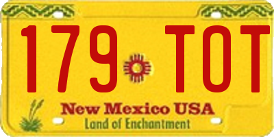 NM license plate 179TOT