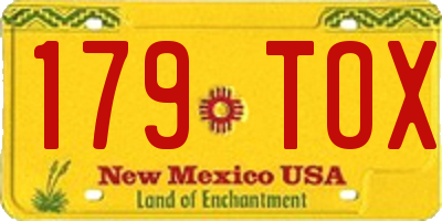 NM license plate 179TOX