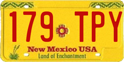 NM license plate 179TPY