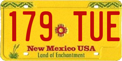 NM license plate 179TUE