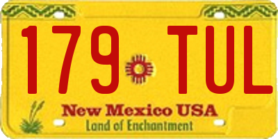NM license plate 179TUL