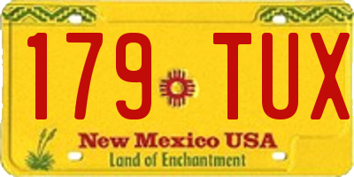 NM license plate 179TUX