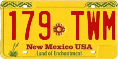 NM license plate 179TWM