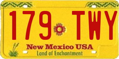 NM license plate 179TWY