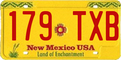 NM license plate 179TXB