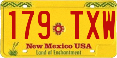 NM license plate 179TXW