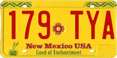 NM license plate 179TYA