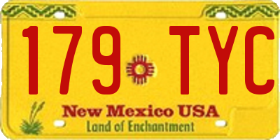 NM license plate 179TYC