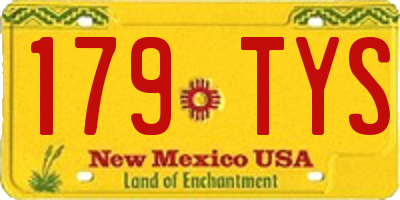 NM license plate 179TYS