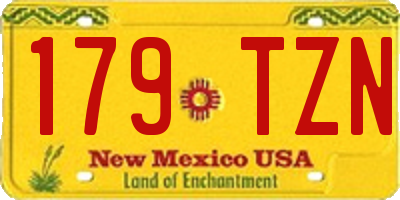 NM license plate 179TZN
