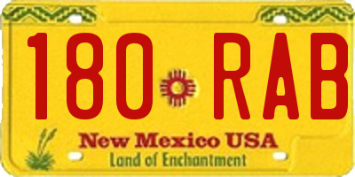 NM license plate 180RAB