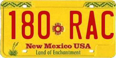 NM license plate 180RAC