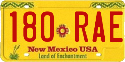 NM license plate 180RAE