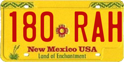 NM license plate 180RAH