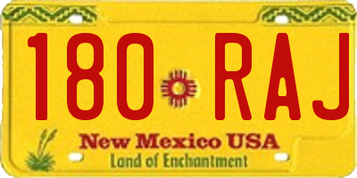 NM license plate 180RAJ