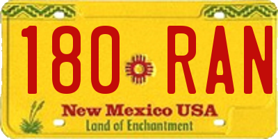 NM license plate 180RAN