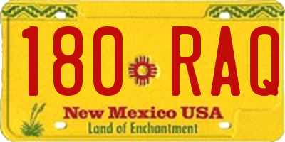 NM license plate 180RAQ
