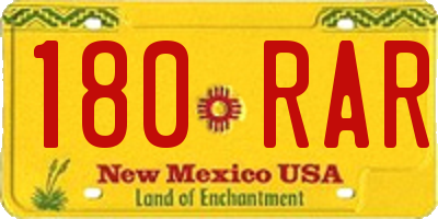 NM license plate 180RAR