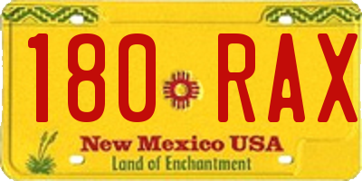 NM license plate 180RAX