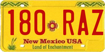 NM license plate 180RAZ