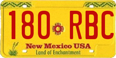 NM license plate 180RBC
