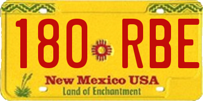 NM license plate 180RBE