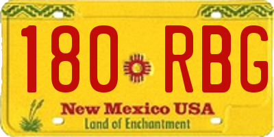 NM license plate 180RBG