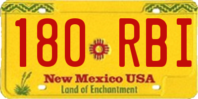 NM license plate 180RBI