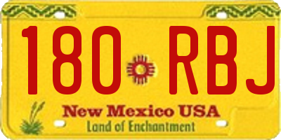 NM license plate 180RBJ