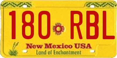 NM license plate 180RBL