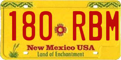NM license plate 180RBM