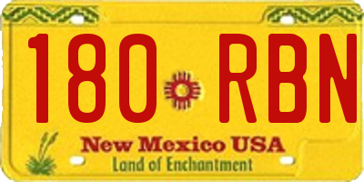 NM license plate 180RBN