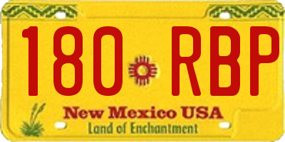 NM license plate 180RBP