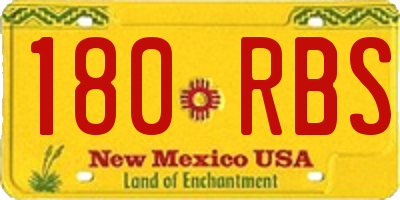 NM license plate 180RBS