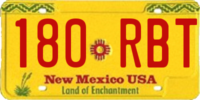 NM license plate 180RBT
