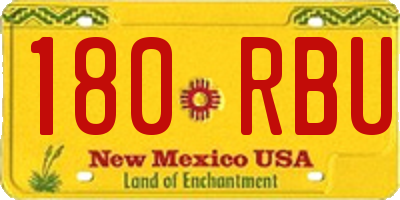NM license plate 180RBU
