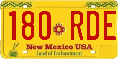 NM license plate 180RDE