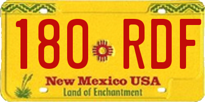 NM license plate 180RDF
