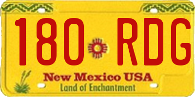 NM license plate 180RDG