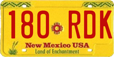 NM license plate 180RDK