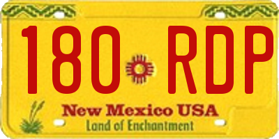 NM license plate 180RDP