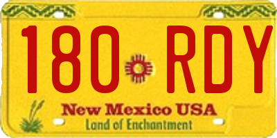 NM license plate 180RDY