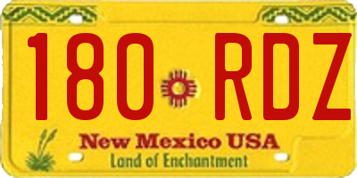 NM license plate 180RDZ