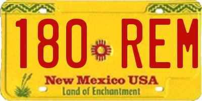 NM license plate 180REM