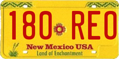 NM license plate 180REO