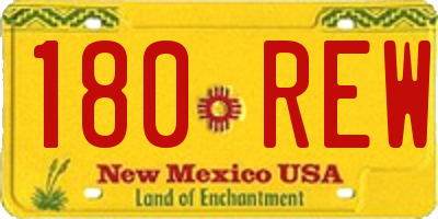 NM license plate 180REW
