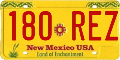 NM license plate 180REZ
