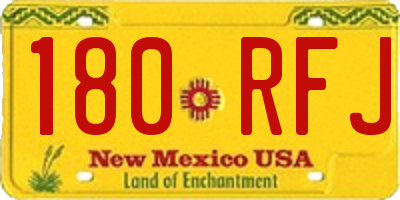 NM license plate 180RFJ