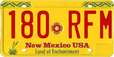 NM license plate 180RFM