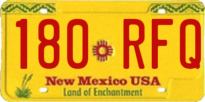 NM license plate 180RFQ